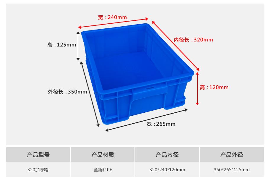 轩盛塑业320厚箱塑料周转箱