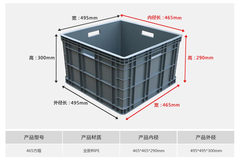 轩盛塑业465塑料周转箱方箱